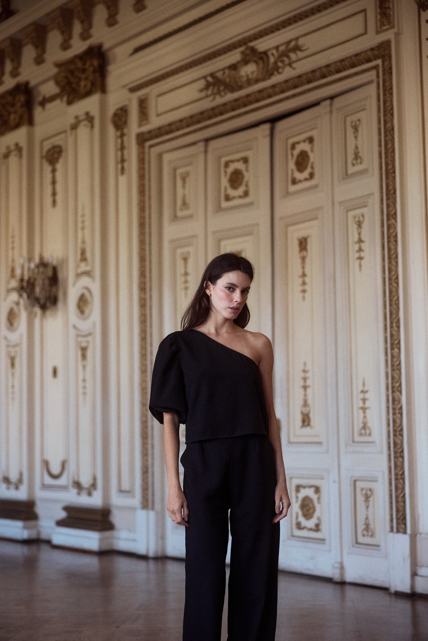 Blusa Mallorca solida Negro