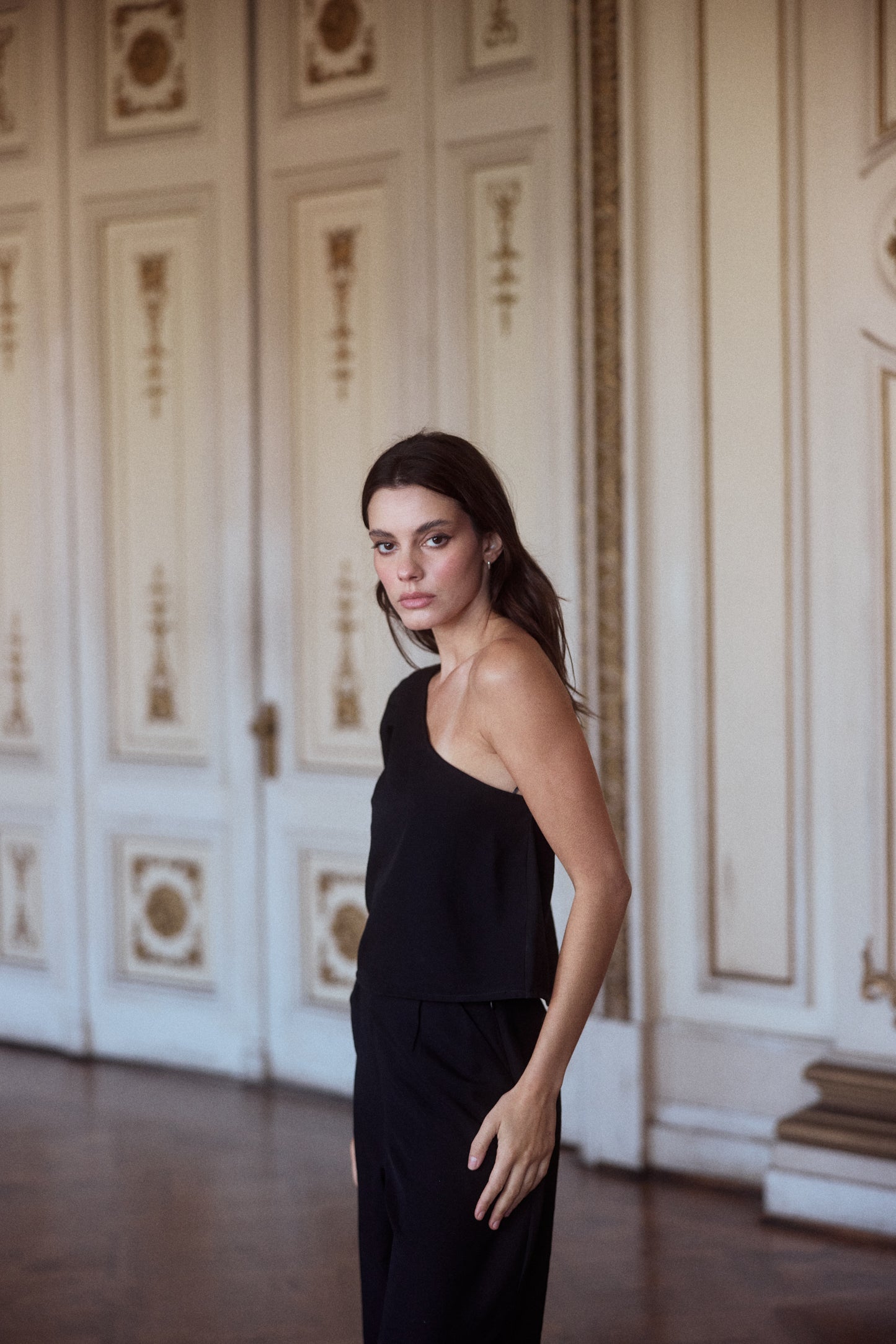 Blusa Mallorca solida Negro