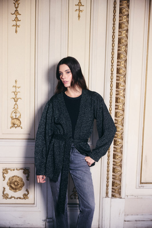 SWEATER MIKONOS LUREX NEGRO