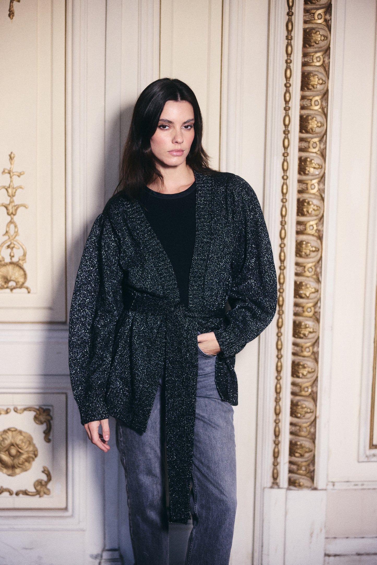 SWEATER MIKONOS LUREX NEGRO