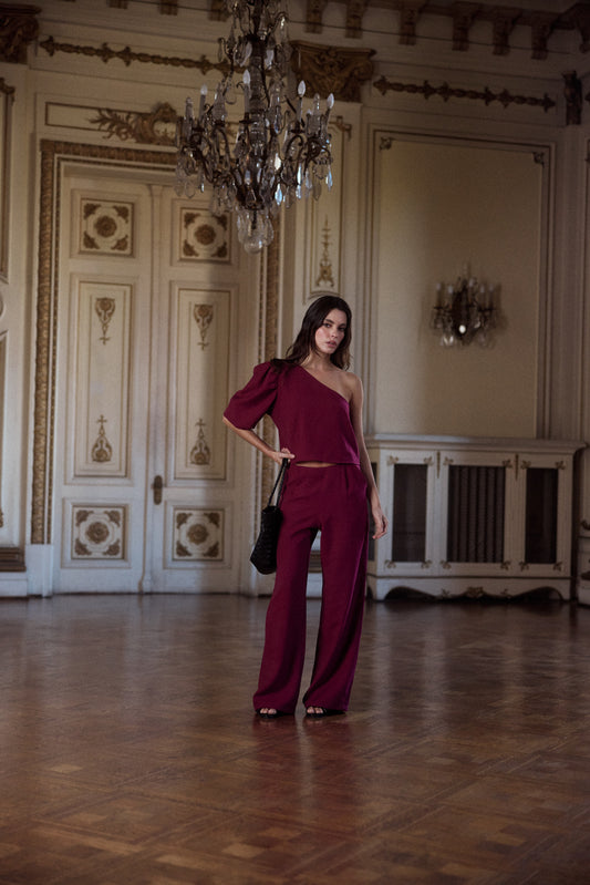 Blusa Mallorca solida Burgundy