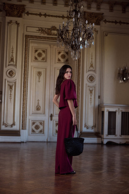 Pantalon Tulum solido Burgundy