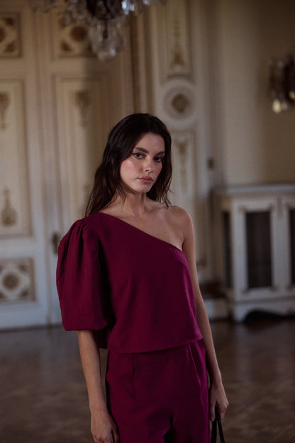 Blusa Mallorca solida Burgundy