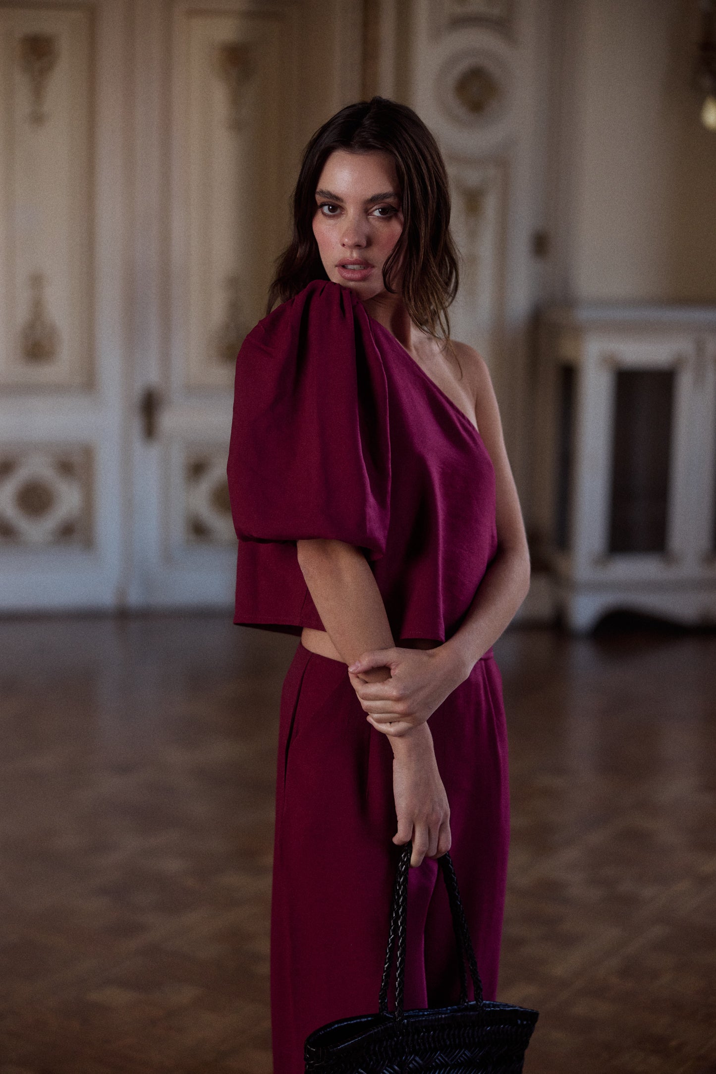 Blusa Mallorca solida Burgundy