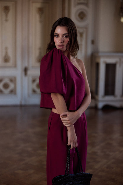 Blusa Mallorca solida Burgundy