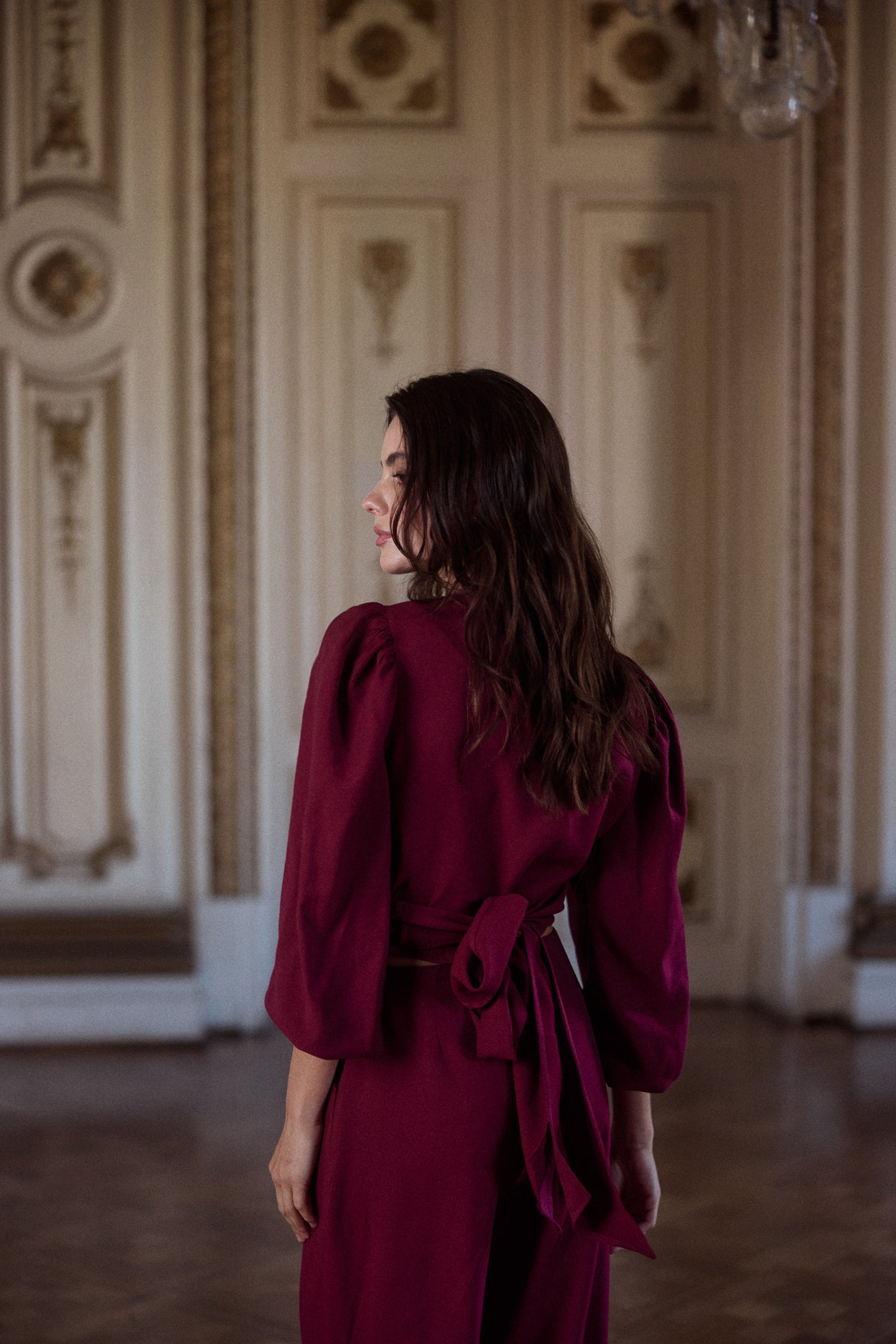 Blusa Mikonos Manga Larga Burgundy
