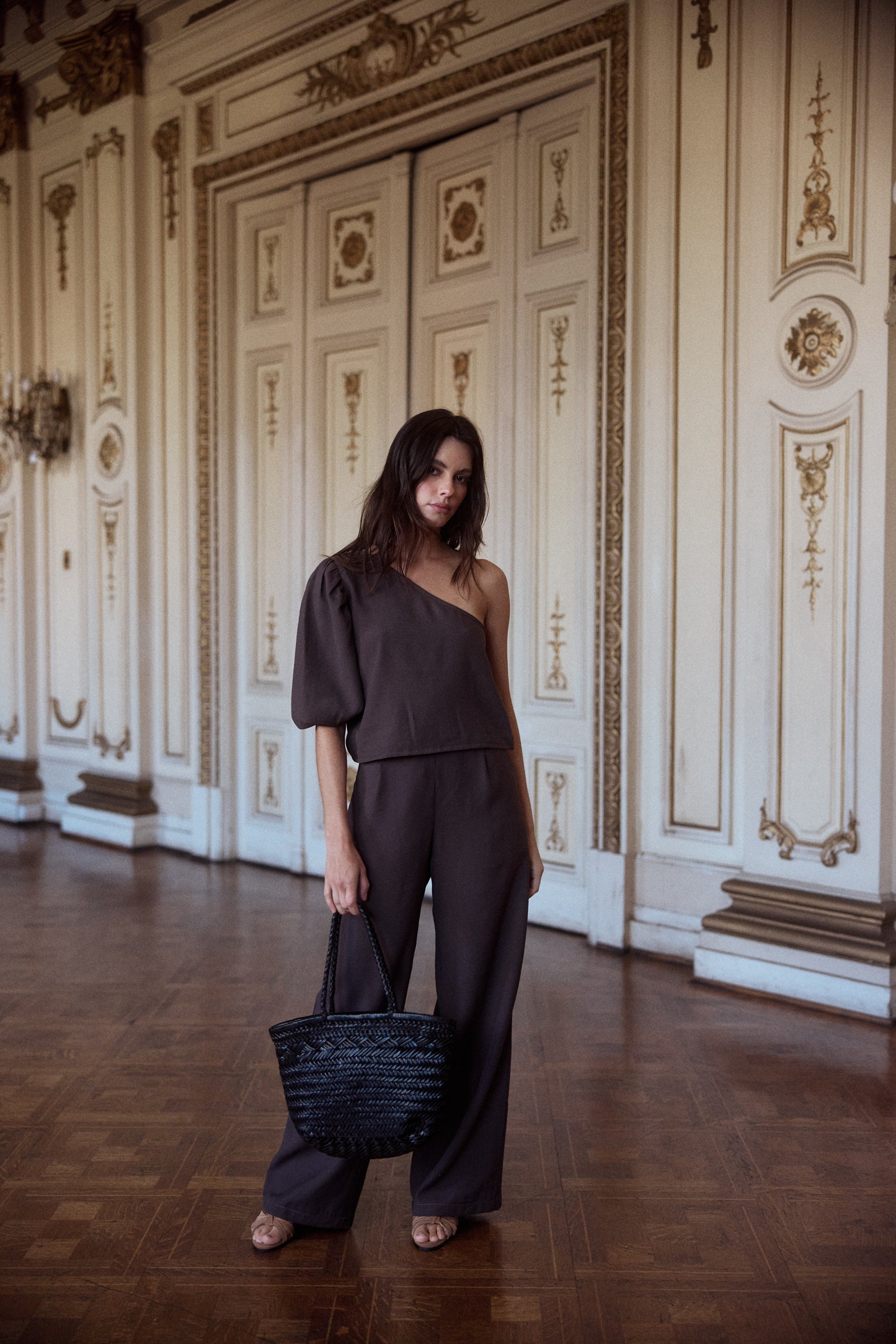 Blusa Mallorca solida Chocolate