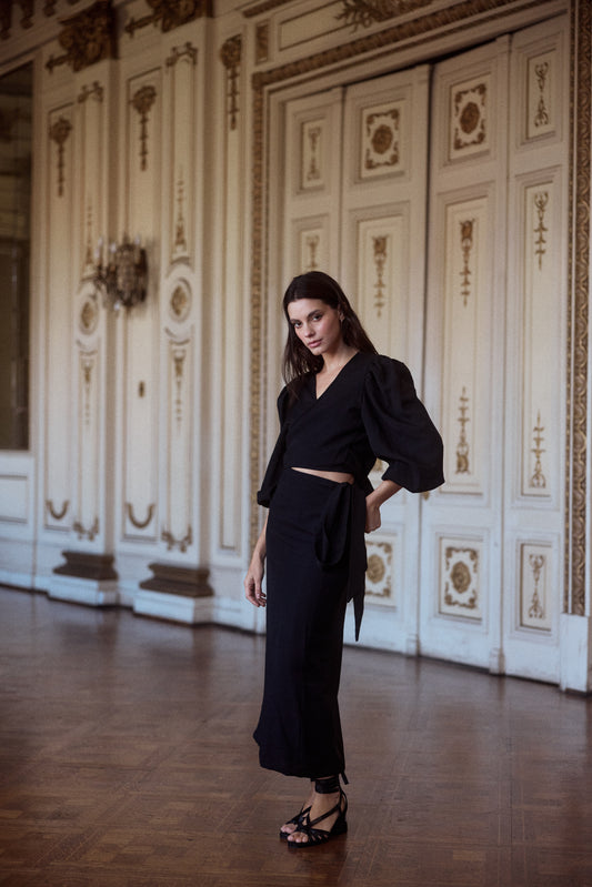 Falda Mallorca solida Negro