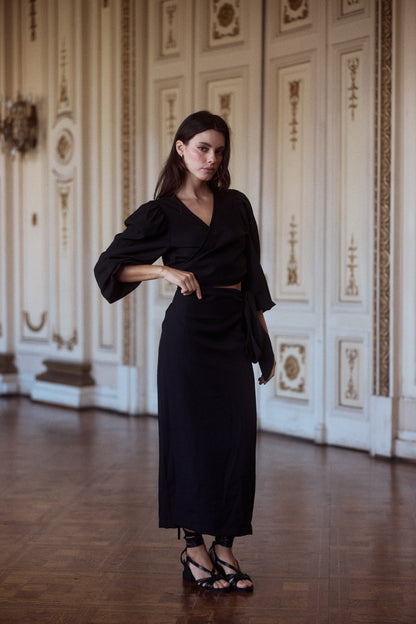 Falda Mallorca solida Negro