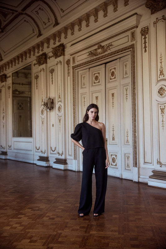 Blusa Mallorca solida Negro