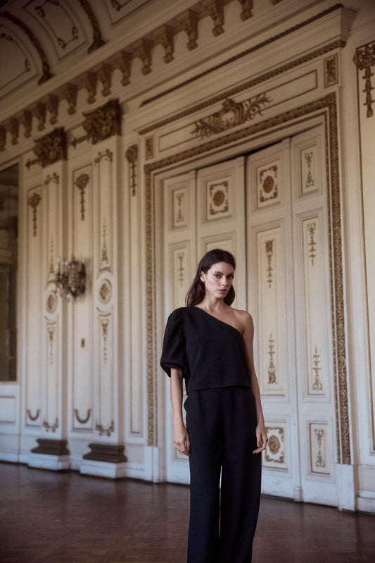 Pantalon Tulum solido Negro