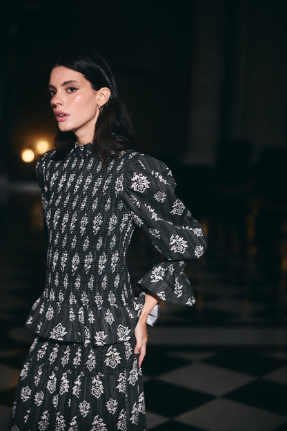 Blusa Ipanema estampado Negro con Blanco (PRE ORDER 20 ABRIL)