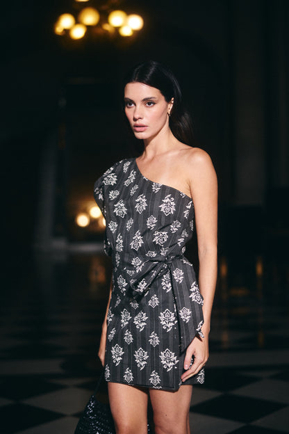 Falda Capadoccia Estampado Negro con Blanco