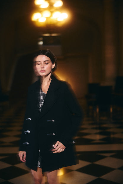 ABRIGO PUGGLIA LANA NEGRO