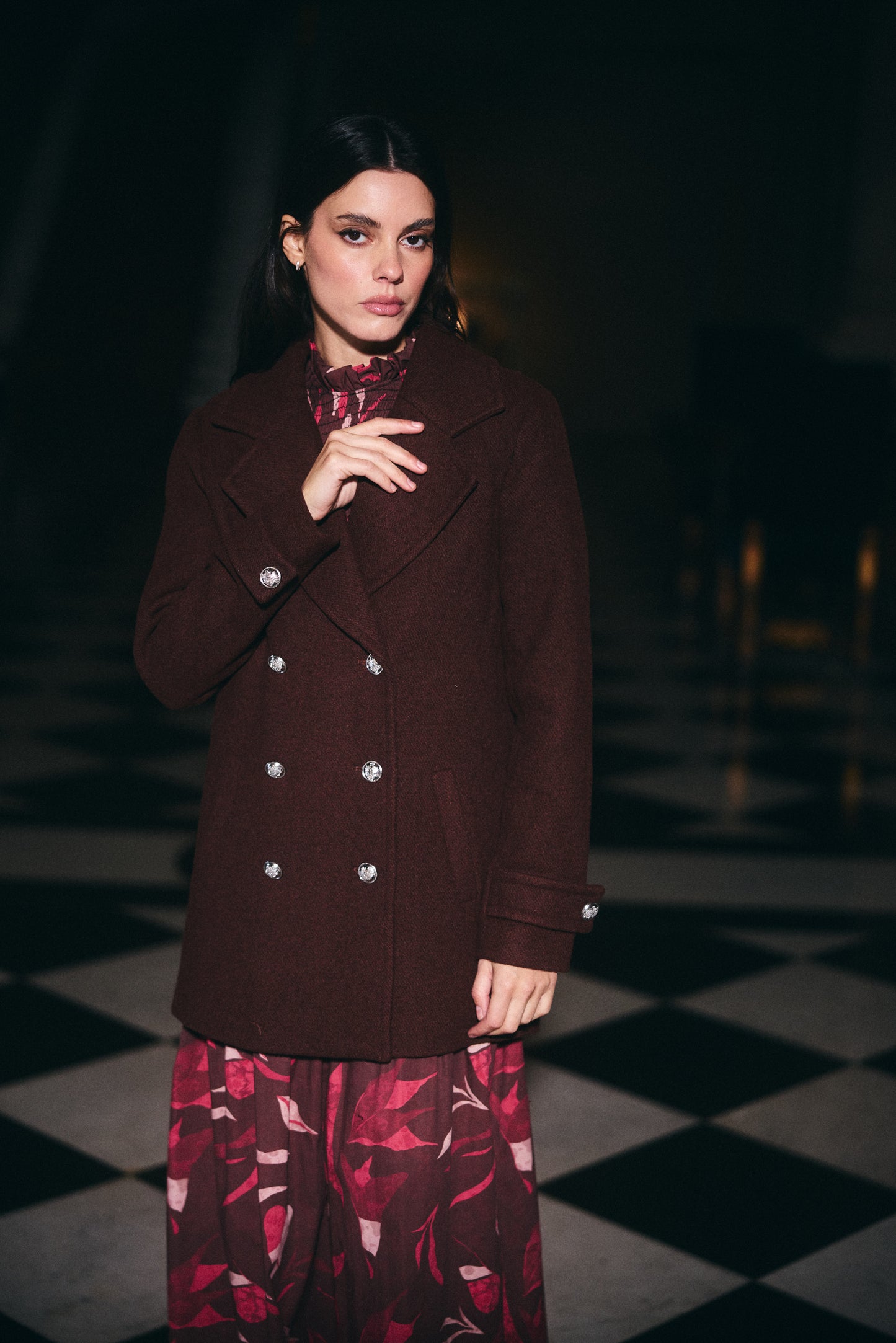 ABRIGO PUGGLIA LANA BURGUNDY