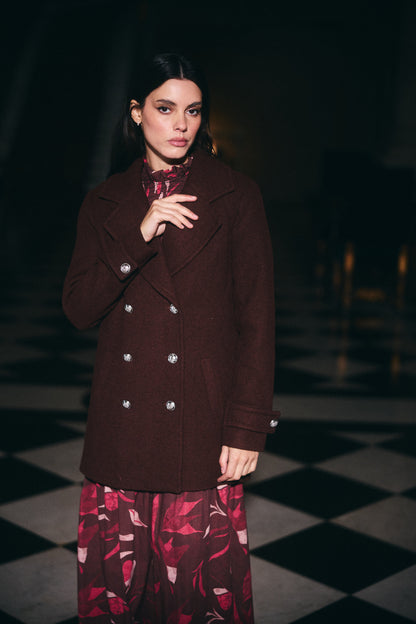 ABRIGO PUGGLIA LANA BURGUNDY