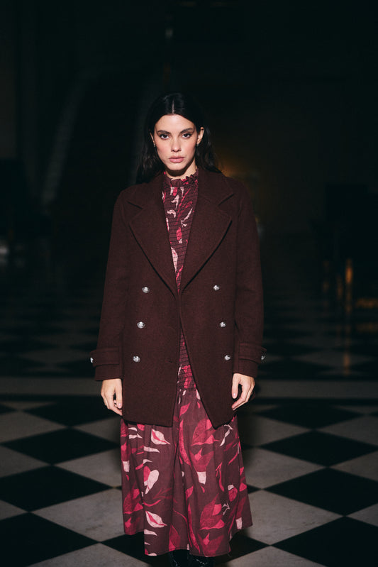 ABRIGO PUGGLIA LANA BURGUNDY