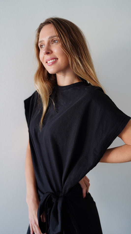 Vestido Capri Negro Algodón Pima