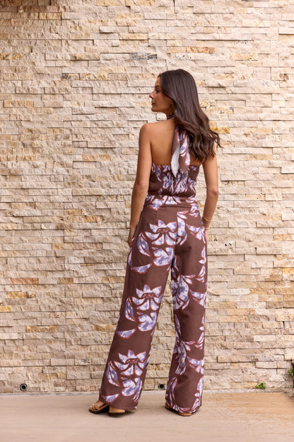 Pantalon Tulum Estampado Chocolate