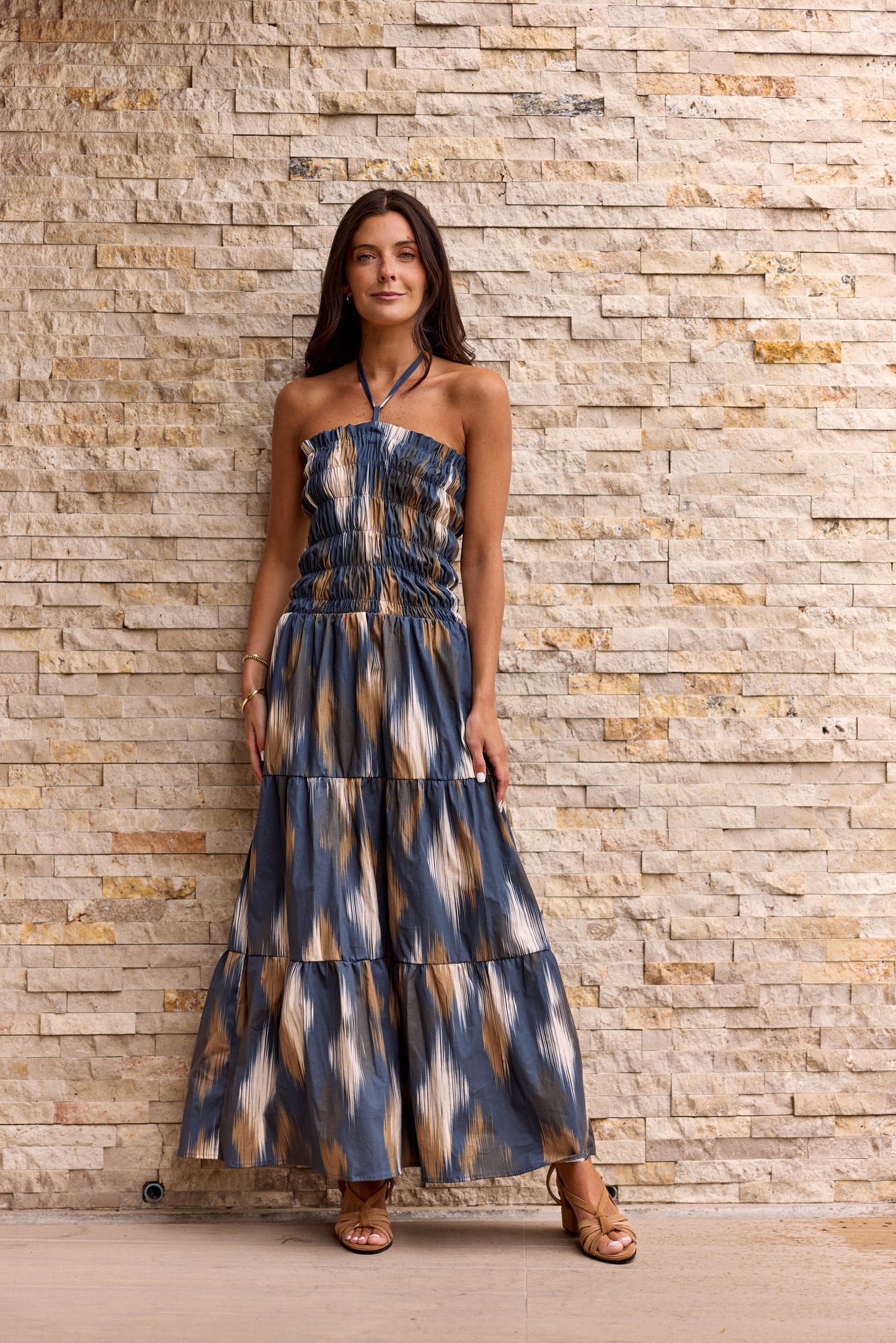 Vestido Capri Estampado azul (PRE ORDER ENTREGA 9 febrero)