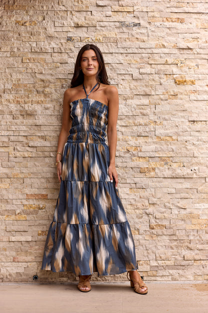 Vestido Capri Estampado azul (PRE ORDER ENTREGA 9 febrero)