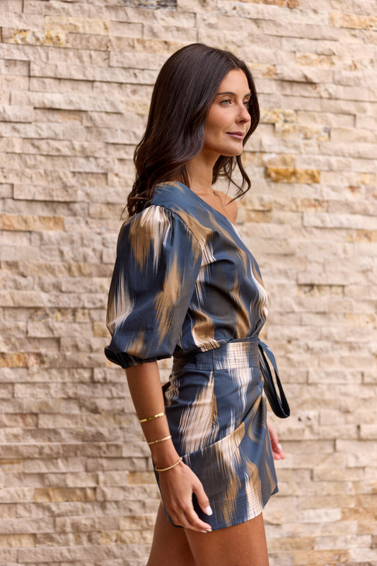 Blusa Mallorca Estampado Azul