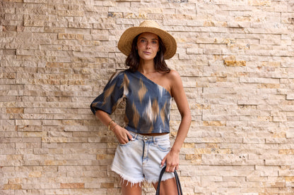 Blusa Mallorca Estampado Azul