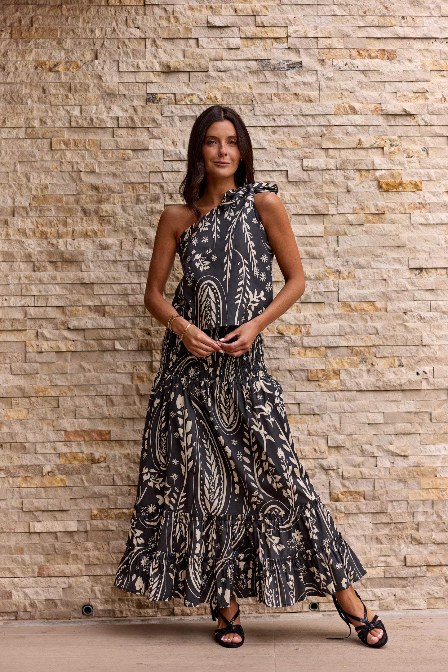 Top Bali Estampado Negro