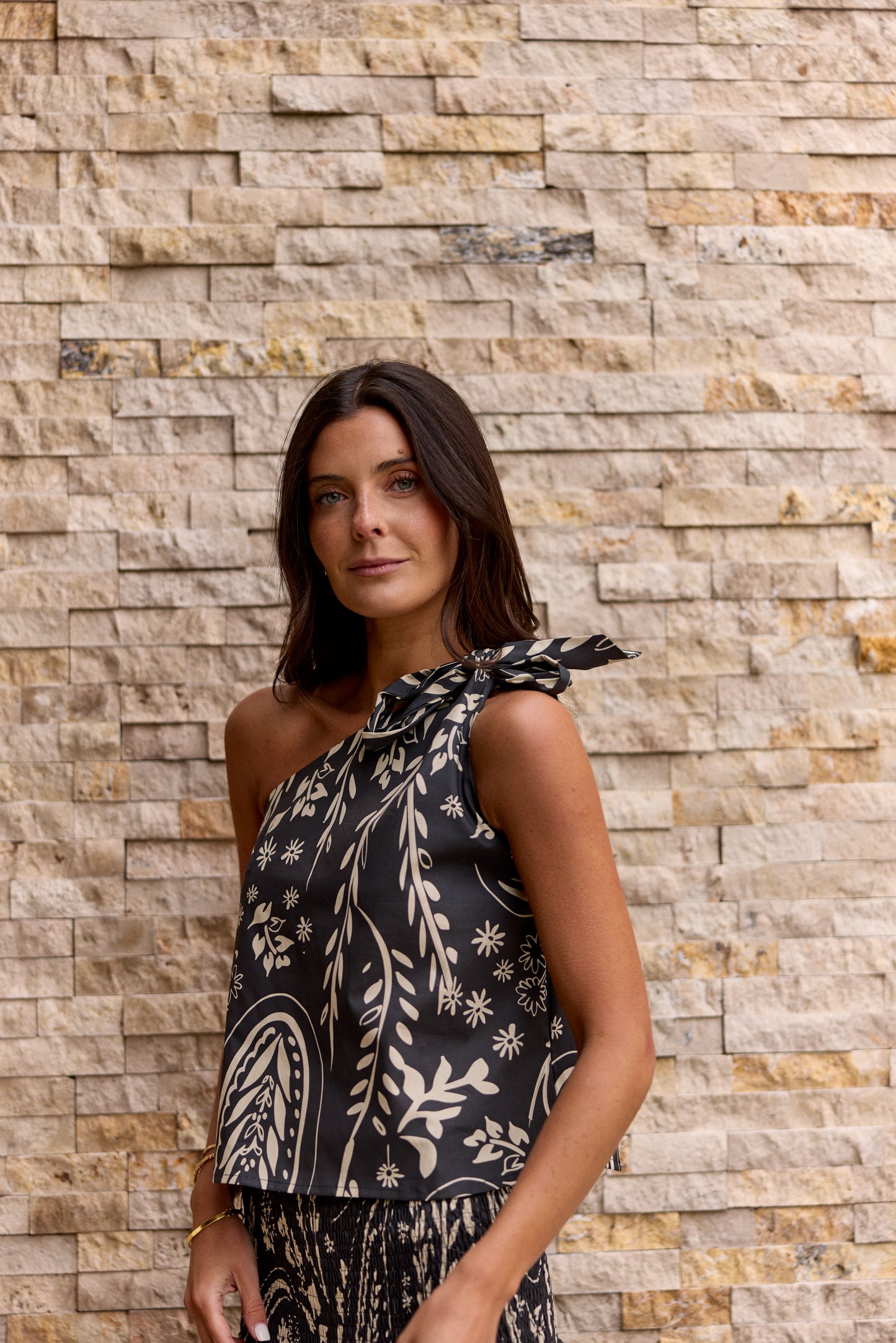 Top Bali Estampado Negro