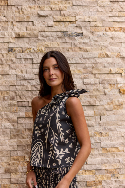 Top Bali Estampado Negro