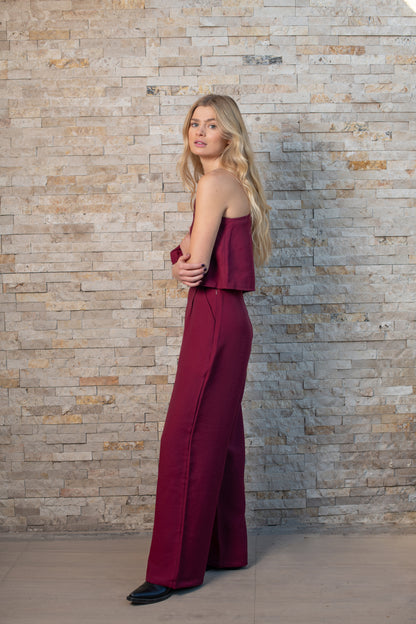 Blusa Mallorca solida Burgundy