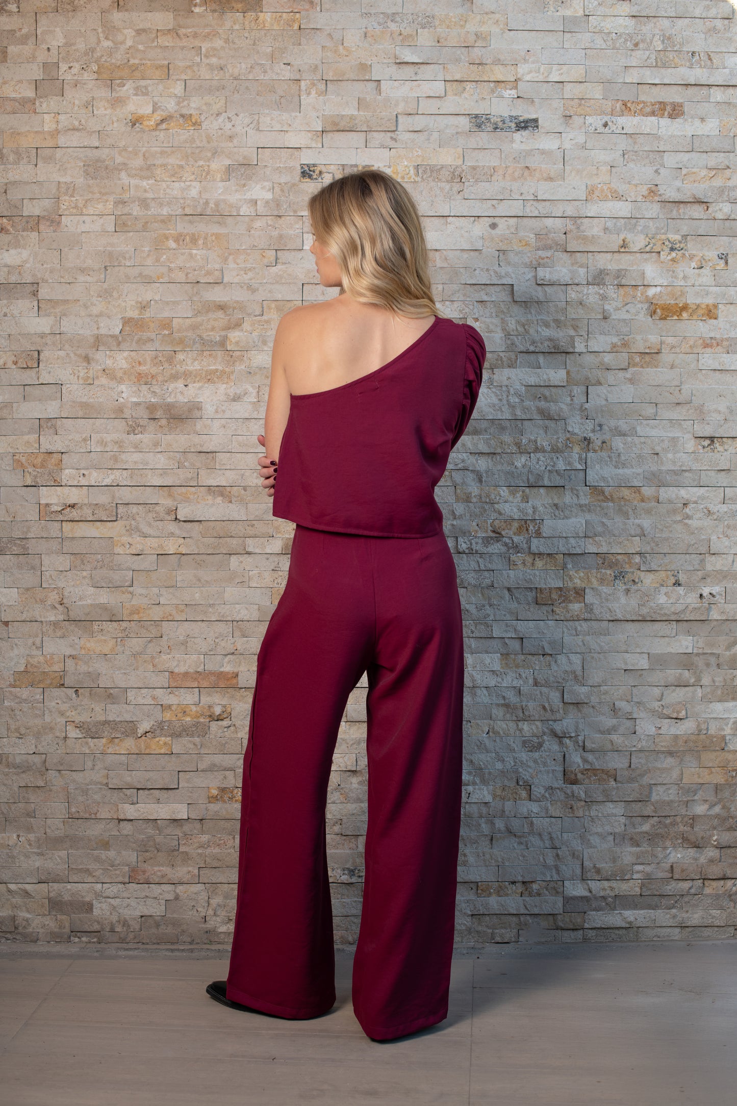 Blusa Mallorca solida Burgundy