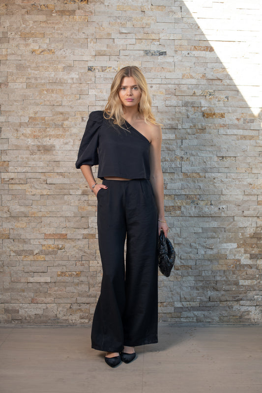 Blusa Mallorca solida Negro
