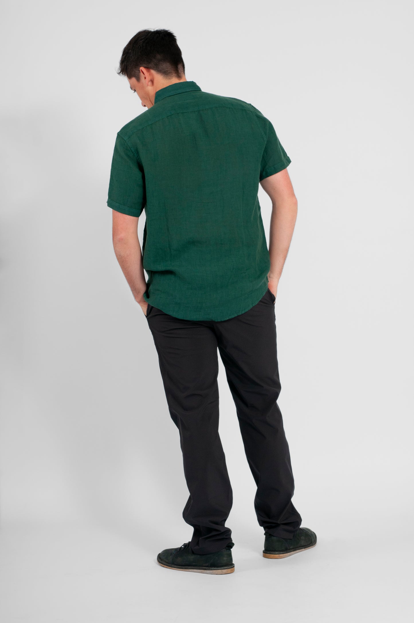 CAMISA BALI MANGA CORTA LINO VERDE