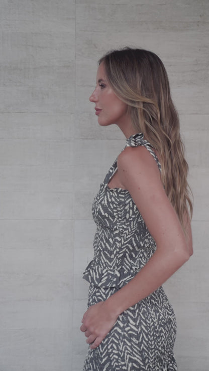 Blusa Menorca Estampado Negro con Blanco (PREVENTA ENTREGA 15 OCT)