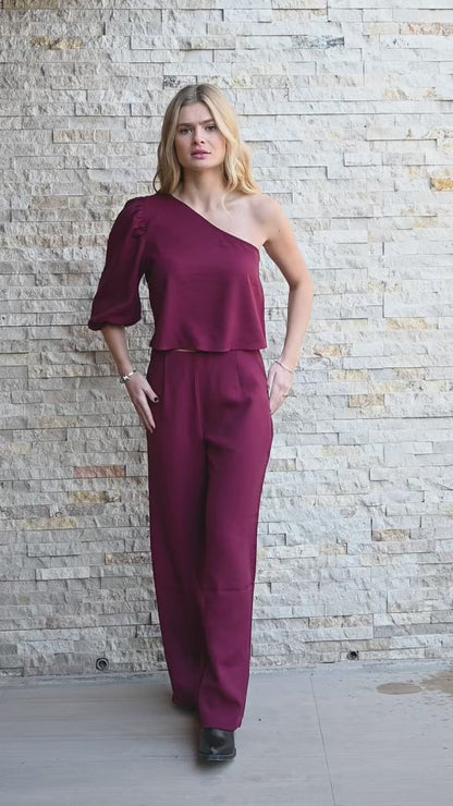 Blusa Mallorca solida Burgundy