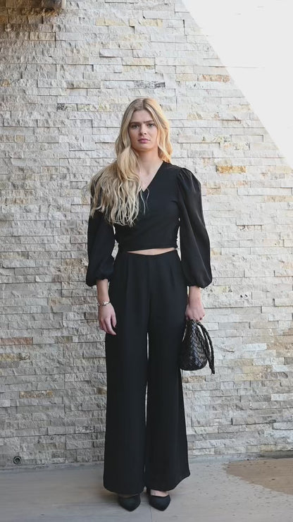 Pantalon Tulum solido Negro