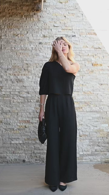 Blusa Mallorca solida Negro