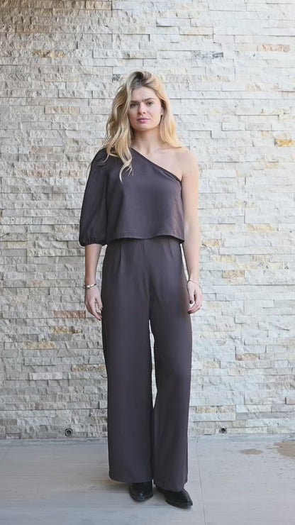 Blusa Mallorca solida Chocolate